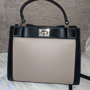 Kate Spade, taupe and black crossbody bag